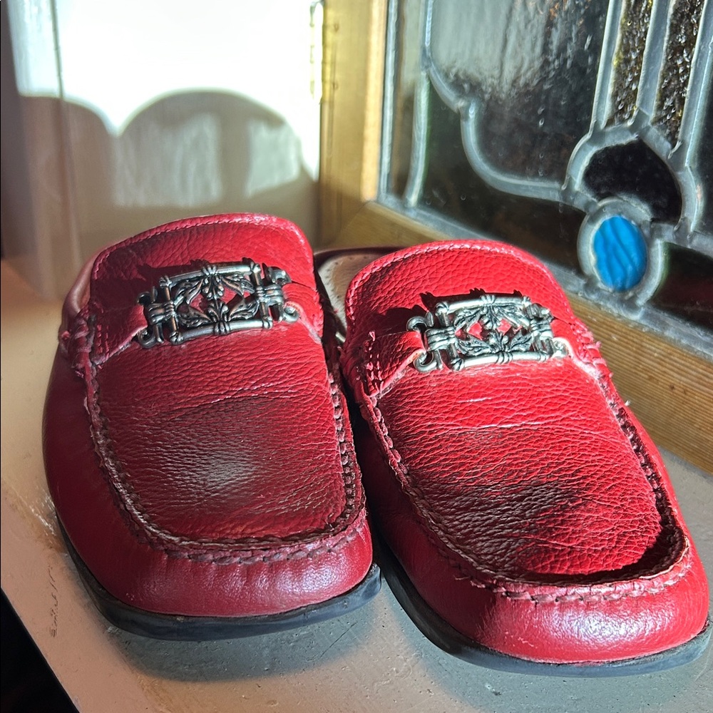 Minnetonka Red Leather Footwear